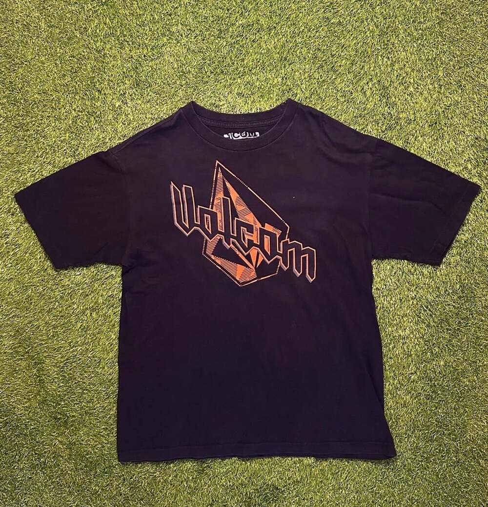 Volcom Basic Tee Black Graphic T-Shirt Large